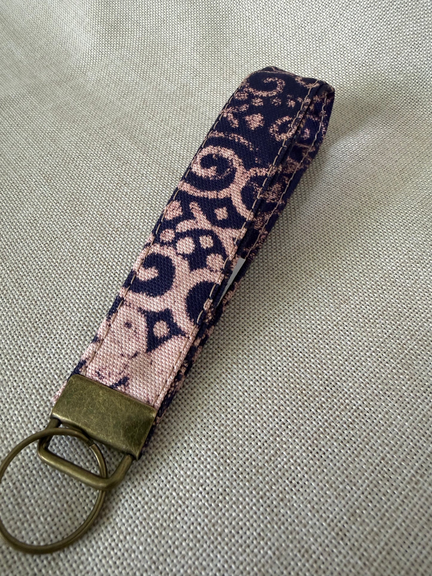 Dark Blue Butterfly Wristlet