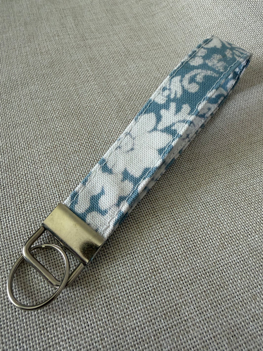 Light Blue Floral Wristlet