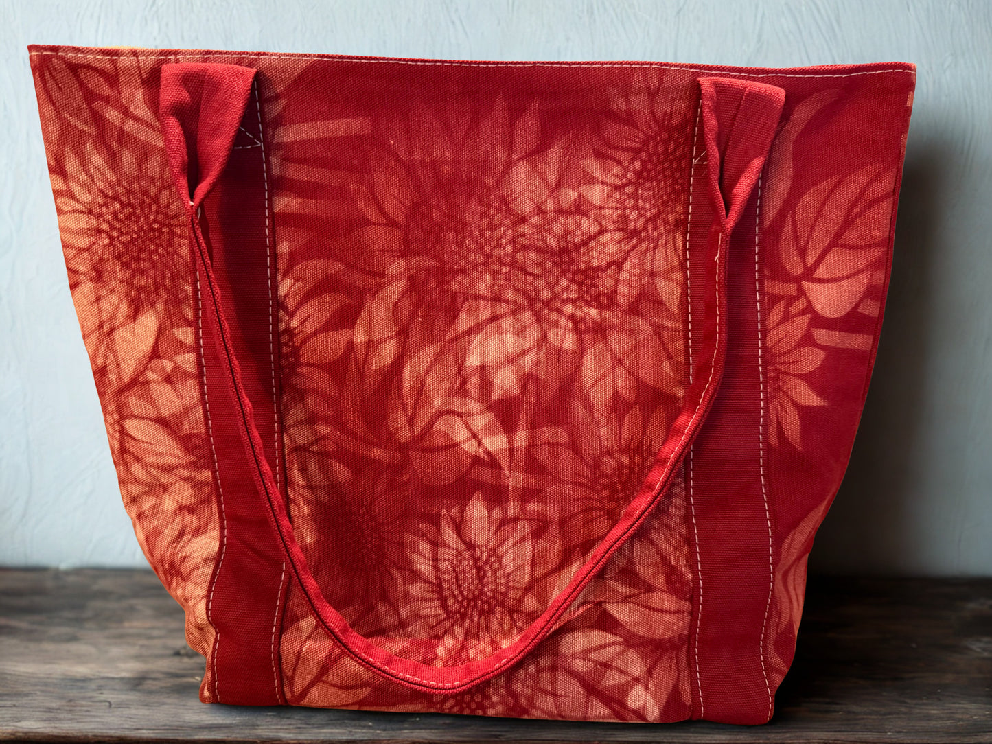 Country Bloom Tote - Red Sunflower - Medium