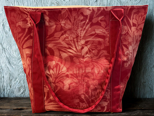 Country Bloom Tote - Red Tropical - Large