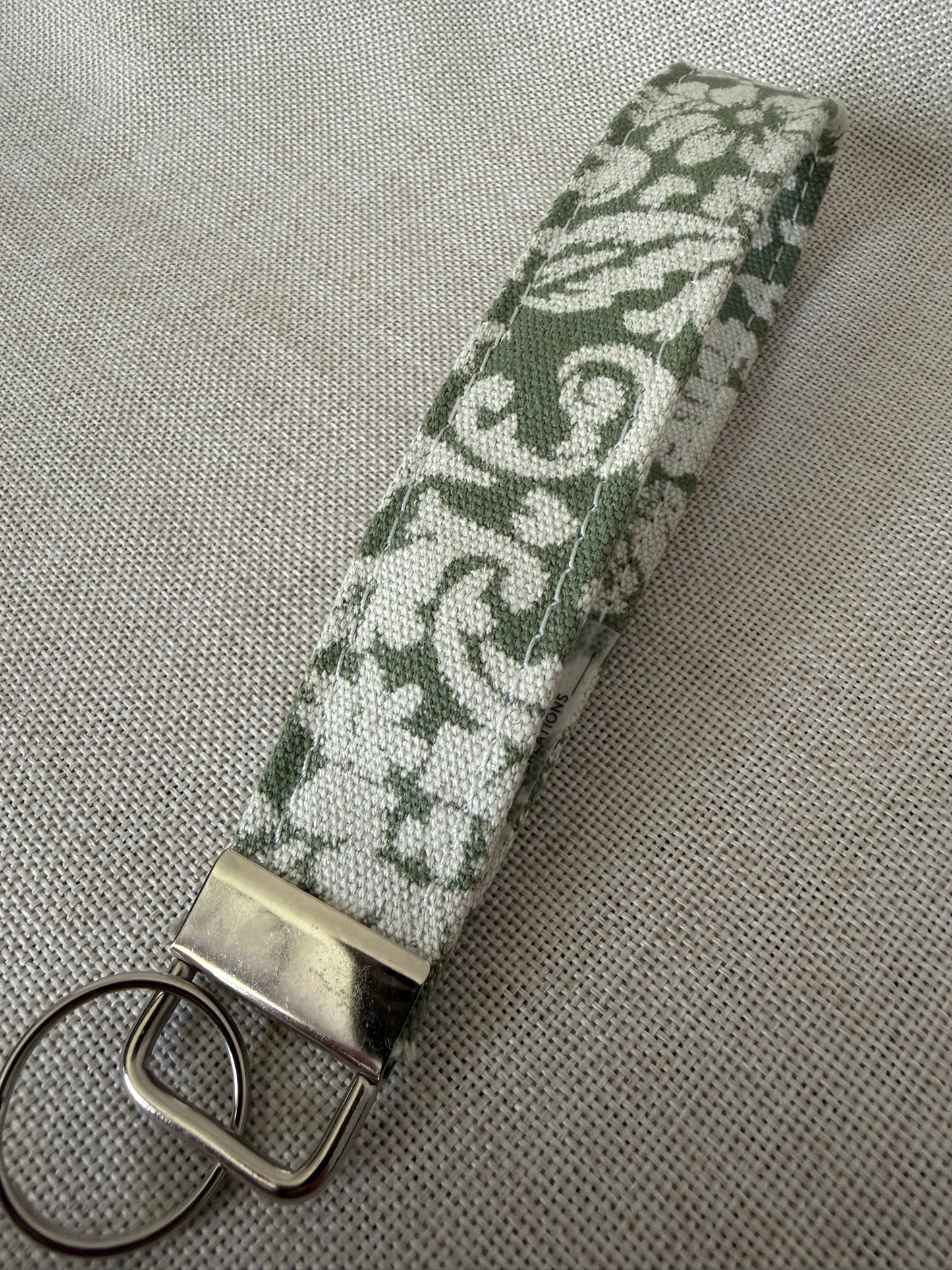 Sage Green Floral Wristlet