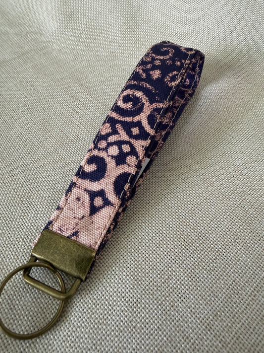 Dark Blue Butterfly Wristlet